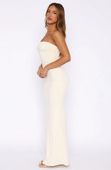 Confidence Is Key Strapless Maxi Dress Bone