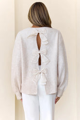 Detailed Back Knit Sweater Oatmeal