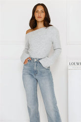 Winter Date Knitted Top Grey