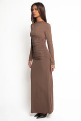 Nelson Long Sleeve Maxi Dress - Mocha