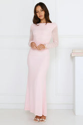 Love Chaser Mesh Long Sleeve Maxi Dress