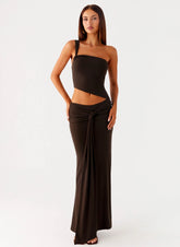Luara Cut Out Maxi Dress - Chocolate