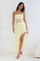 Golden Embrace Mesh Maxi Dress