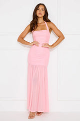 Aveline Halter Mesh Maxi Dress