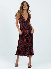 Nellie Maxi Dress Black/Red Floral
