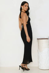 Lace Me Up Halter Maxi Dress