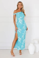 Billions Off Shoulder Mesh Maxi Dress