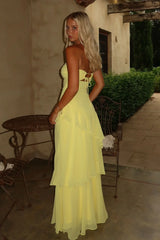 Gretta Strapless Maxi Dress - Yellow