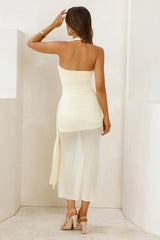 Elevated Intention Mesh Halter Maxi Dress