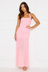 Aveline Halter Mesh Maxi Dress