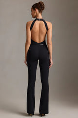 Backless Turtleneck Jumpsuit in Black