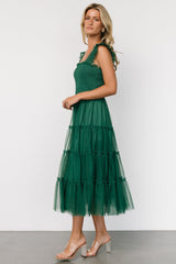 Emma Smocked Tulle Dress | Emerald