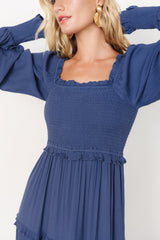 Lana Smocked Maxi Dress | Blue