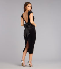 Darcy Velvet Bow Midi Formal Dress