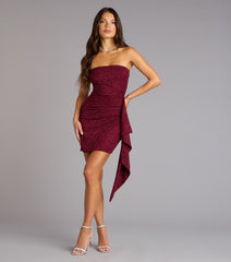 Spotlight Sparkle Glitter Ruffle Mini Tube Dress