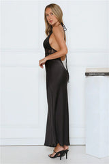 Ibiza Twilight Satin Lace Maxi Dress