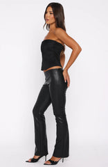 Was It You PU Pant Black