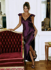 Faithful Frill Maxi Dress Plum