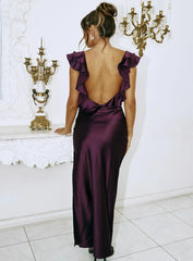 Faithful Frill Maxi Dress Plum