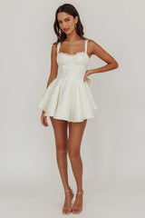 All To You Jacquard Bow Romper White