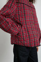 macy quilted jacket - red check