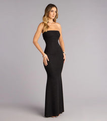 Audrina Glitter Strapless Mermaid Formal Dress