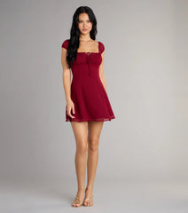 Sweet Yet Sultry Chiffon Mini Dress