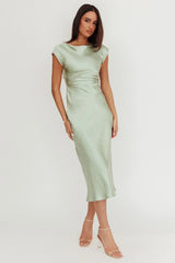 Loveland Cap Sleeve Cowl Back Midi Dress Sage