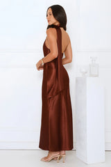 She’S Got Plans Satin Maxi Dress