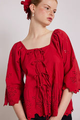 lana blouse - red