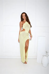 Monaco Sun Knit Halter Maxi Dress