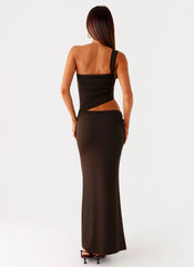 Luara Cut Out Maxi Dress - Chocolate