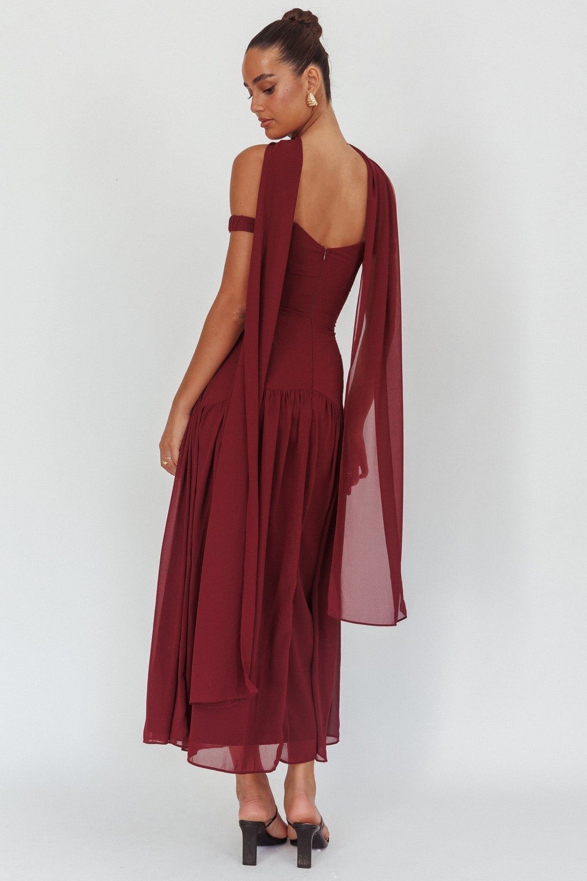 Kaycee Drop Waist Maxi Dress Wine