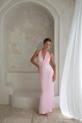 Destinations Halter Maxi Dress Pink