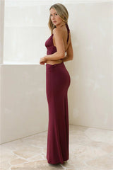 Lumia Halter Maxi Dress Plum