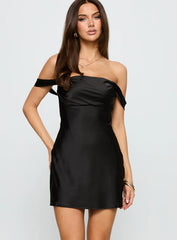 Zabbarra Off The Shoulder Mini Dress Black