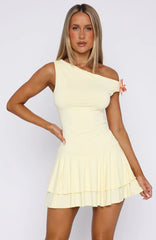 Lovey Dovey Mini Dress Lemon