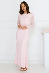 Love Chaser Mesh Long Sleeve Maxi Dress