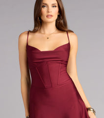 Sculpted Muse Cowl Mini Dress