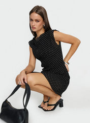Mariner Mini Dress Noir Polka