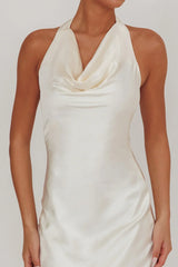 Element Halterneck Maxi Dress Champagne