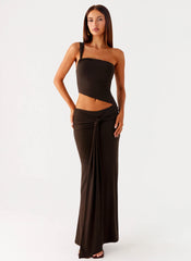 Luara Cut Out Maxi Dress - Chocolate