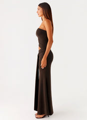 Luara Cut Out Maxi Dress - Chocolate