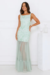 Pretty Girl Phase Mesh Maxi Dress