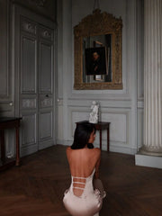 Abella Satin Maxi Dress Ivory