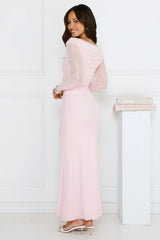 Love Chaser Mesh Long Sleeve Maxi Dress