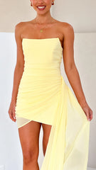 Night Lover Mini Dress - Lemon