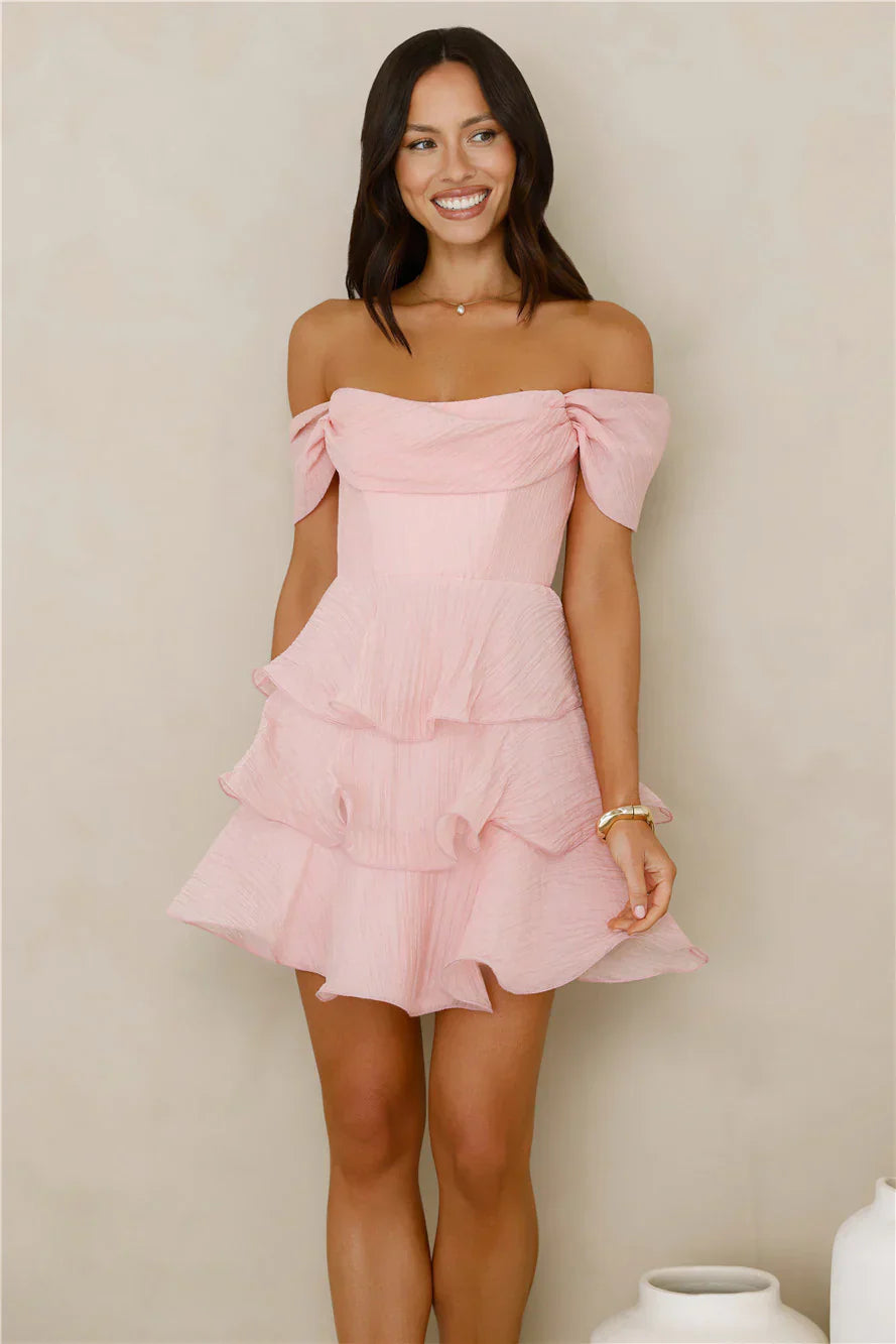 Pretty In The Sun Off Shoulder Mini Dress
