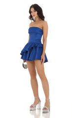 Corset Strapless Dress in Blue