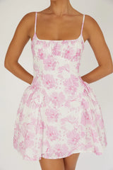 Courting Cami Strap Mini Dress Floral Pink